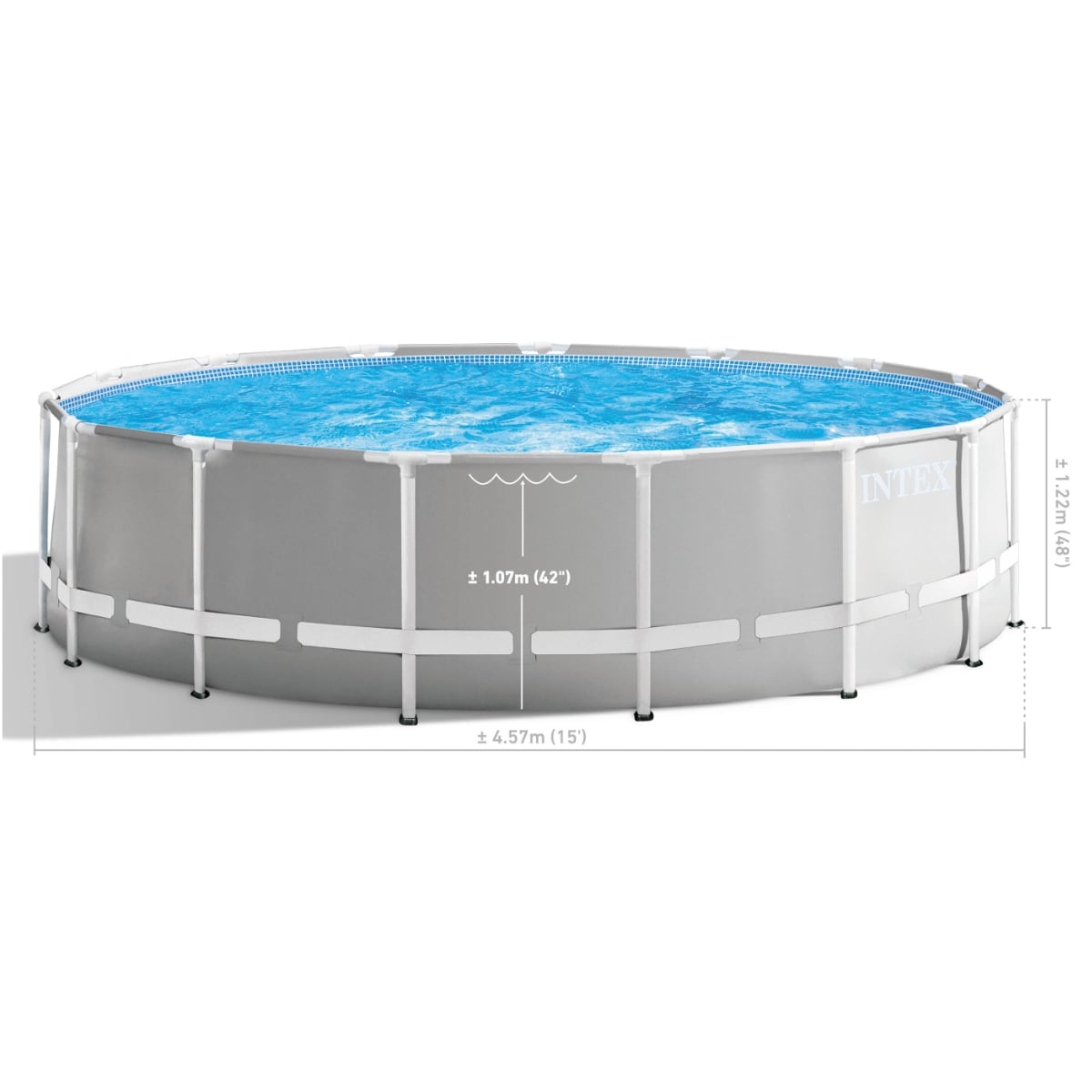 Piscina Estructural Redonda INTEX Prism Frame 457m x 122m, 16.805L, con Bomba, Escalera y Cobertor