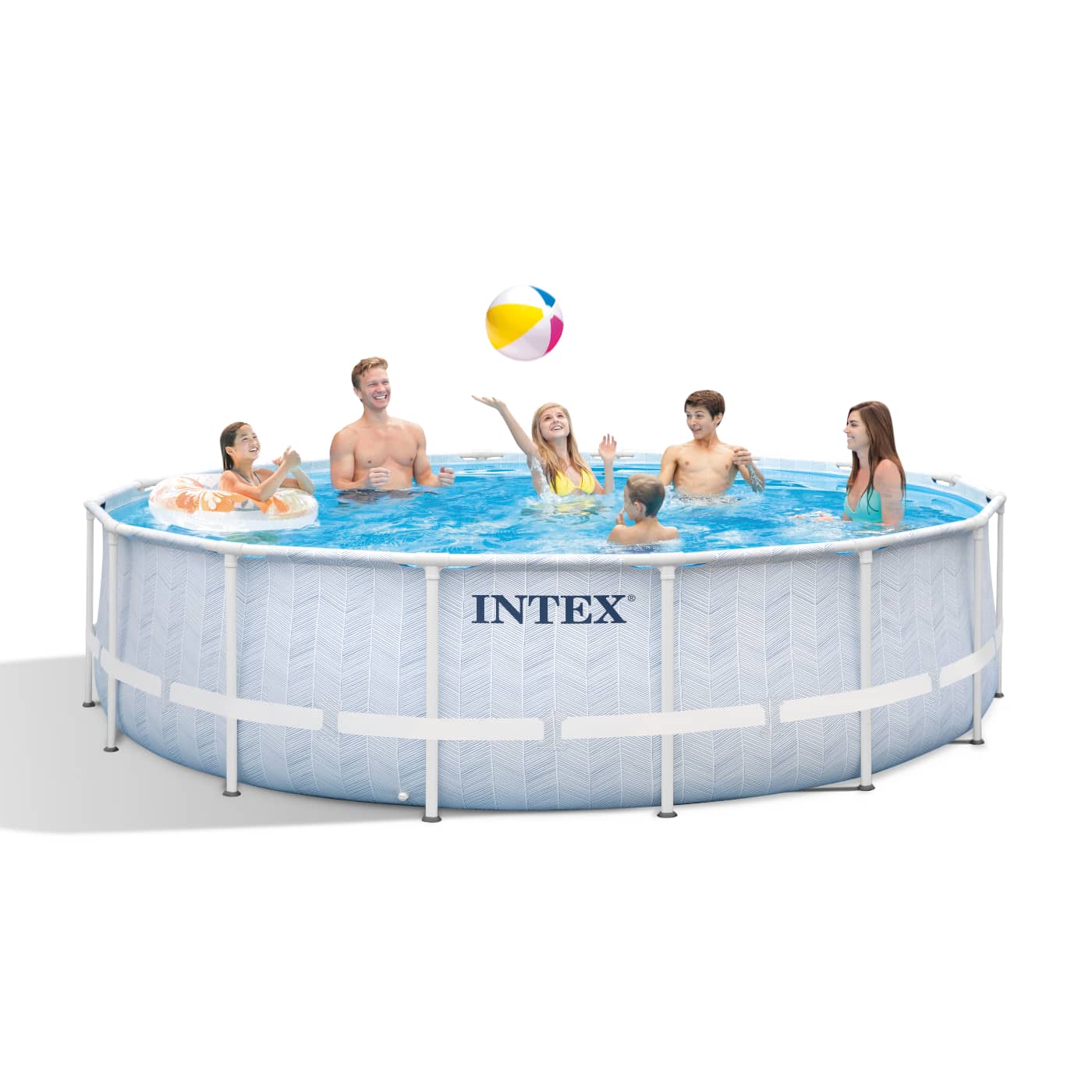 Piscina Estructural Redonda INTEX Prism Frame Chevron 488 x 122 cm, 19.156L