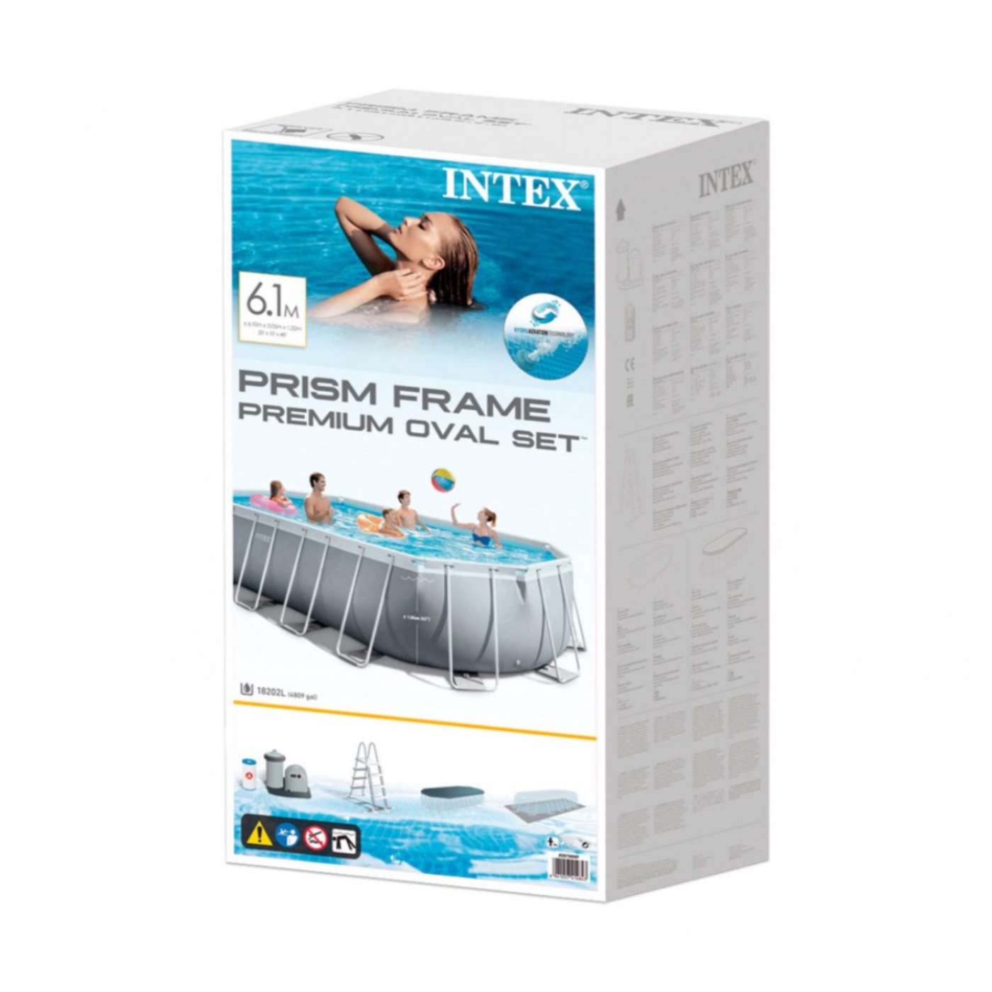 Piscina Estructural Ovalada INTEX Prism Frame 610 x 305 x 122 cm, 18.200L