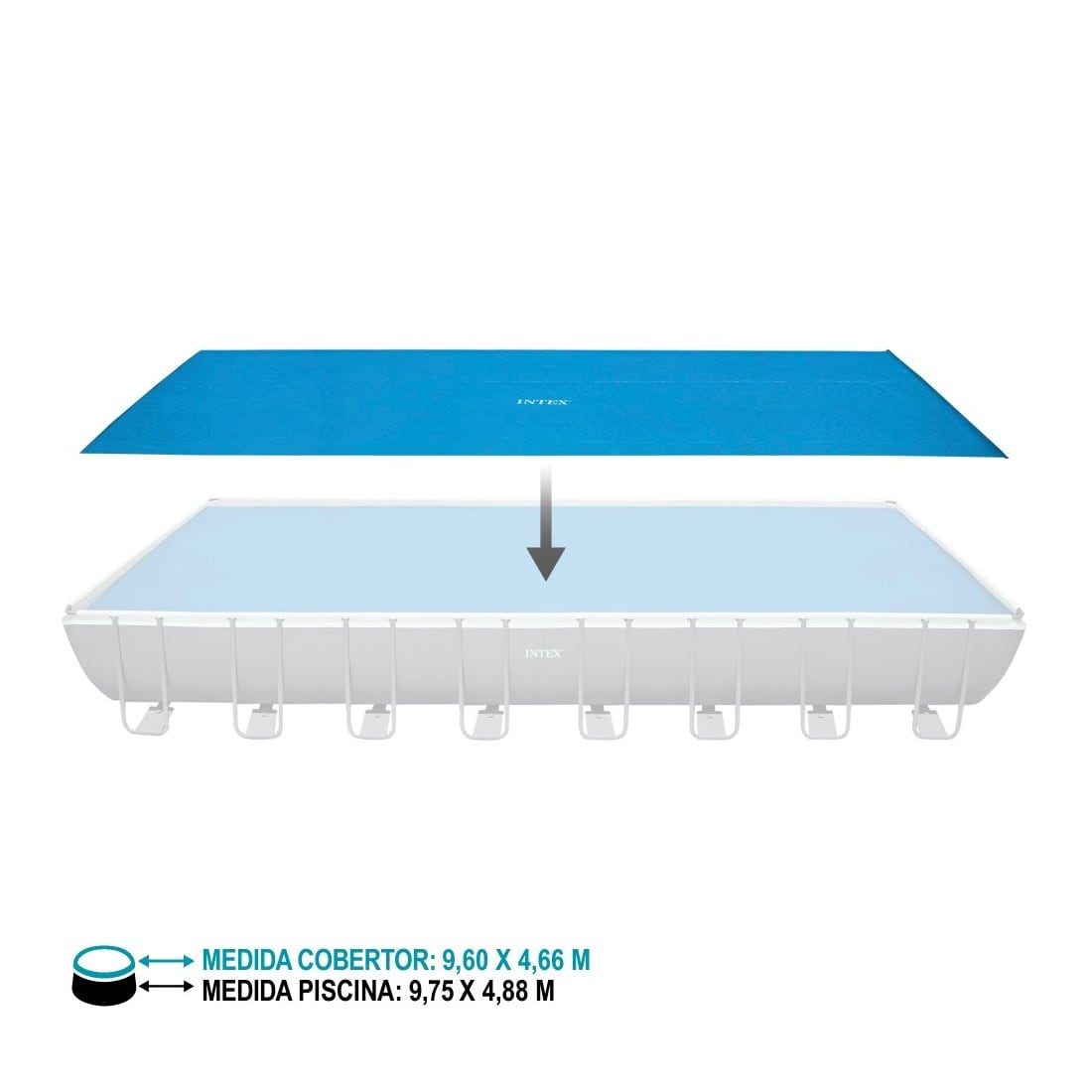 Cobertor Solar Piscina INTEX 9.75 x 4.88m