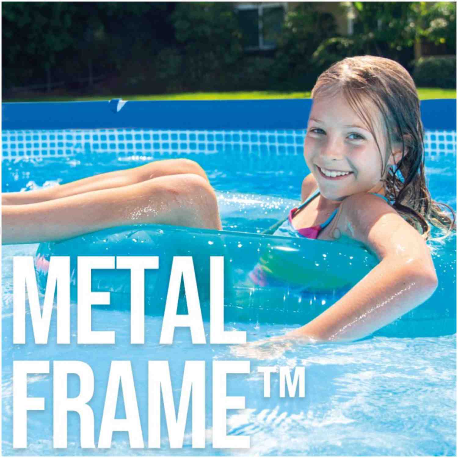 Piscina Estructural Redonda Intex Metal Frame, 244 x 51 cm, 1.828 Litros