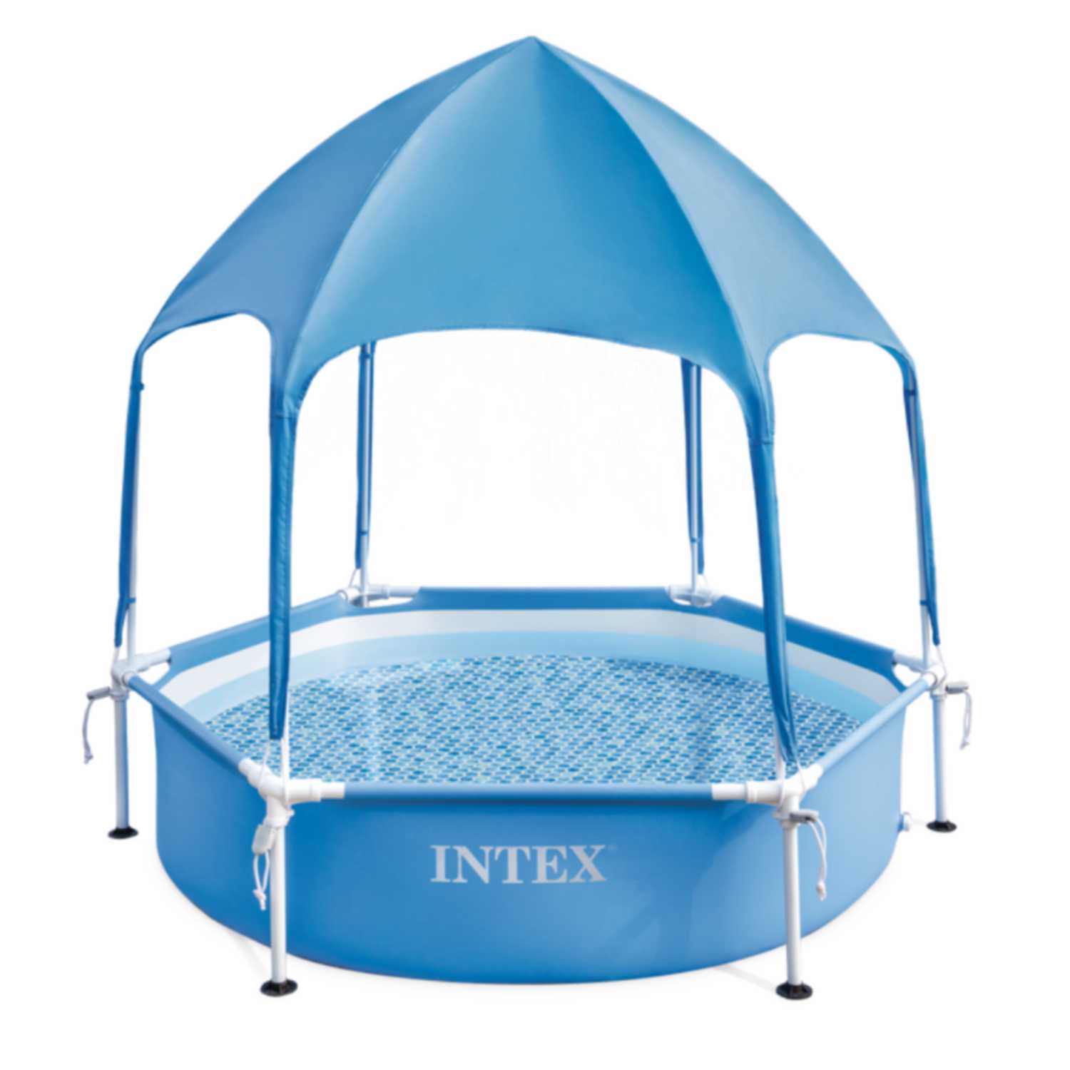 Piscina Estructural con Techo y Protección UV INTEX Metal Frame 183 x 38 cm