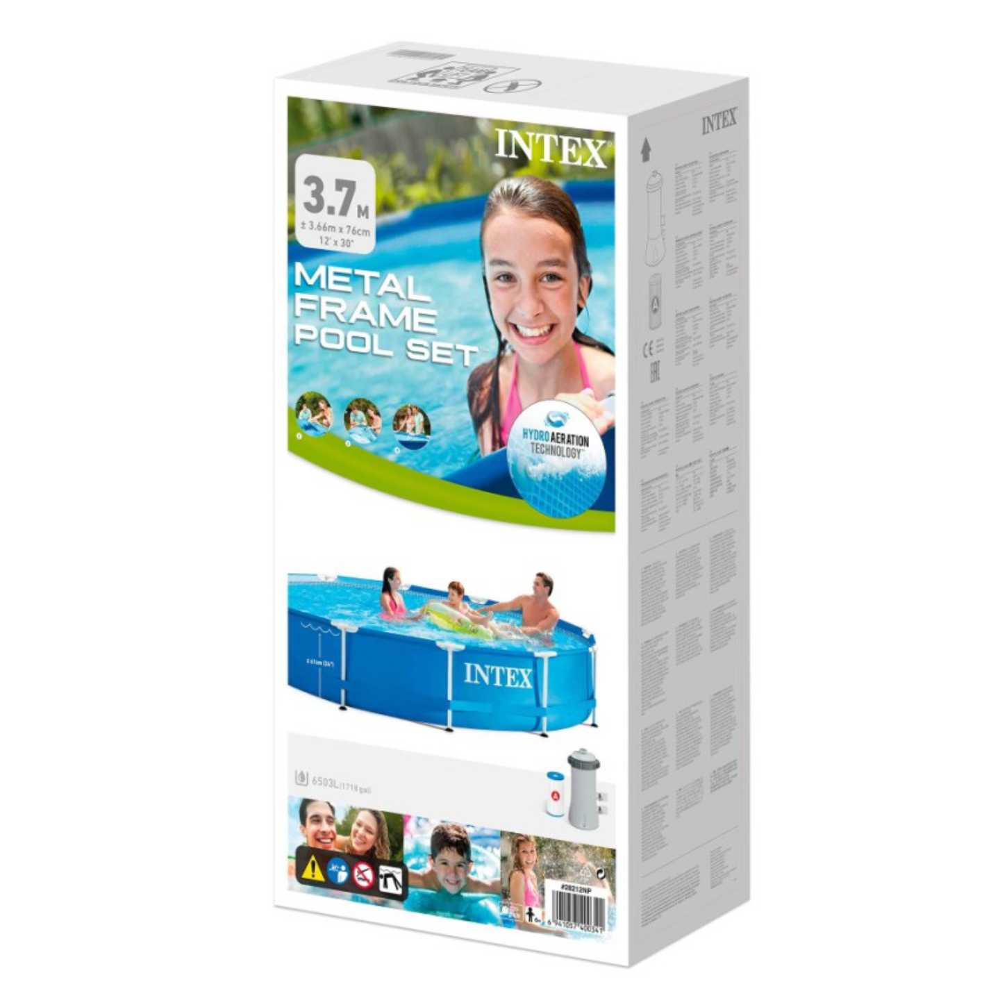 Piscina Estructural Redonda INTEX Metal Frame, 366 x 76 cm, 6.503L, con Bomba