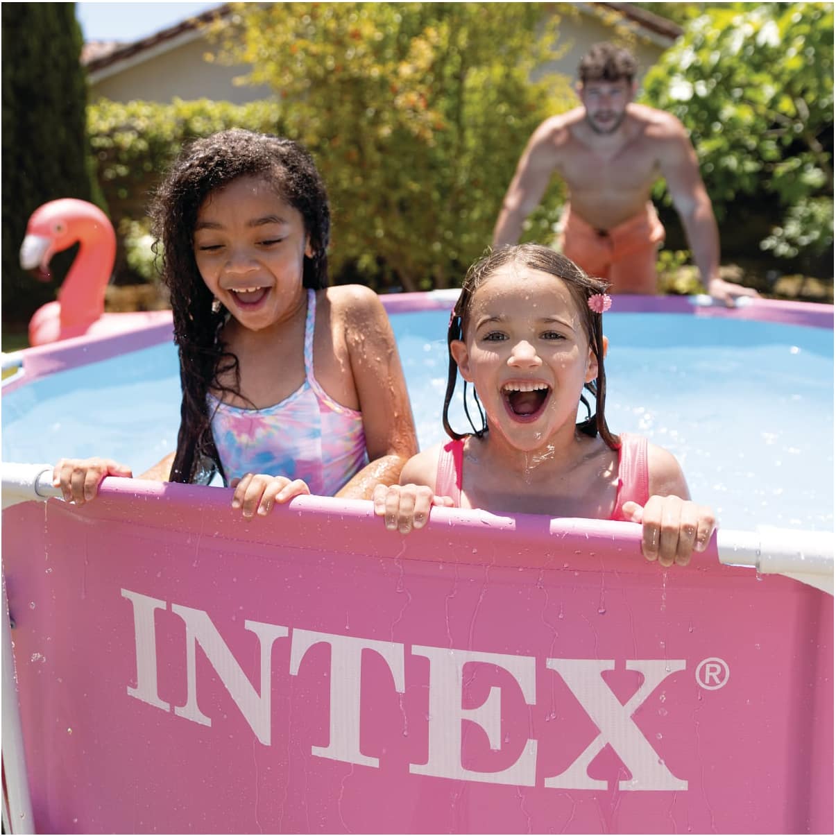 Piscina Estructural Redonda INTEX Metal Frame 244x76 cm 2.843L Rosada