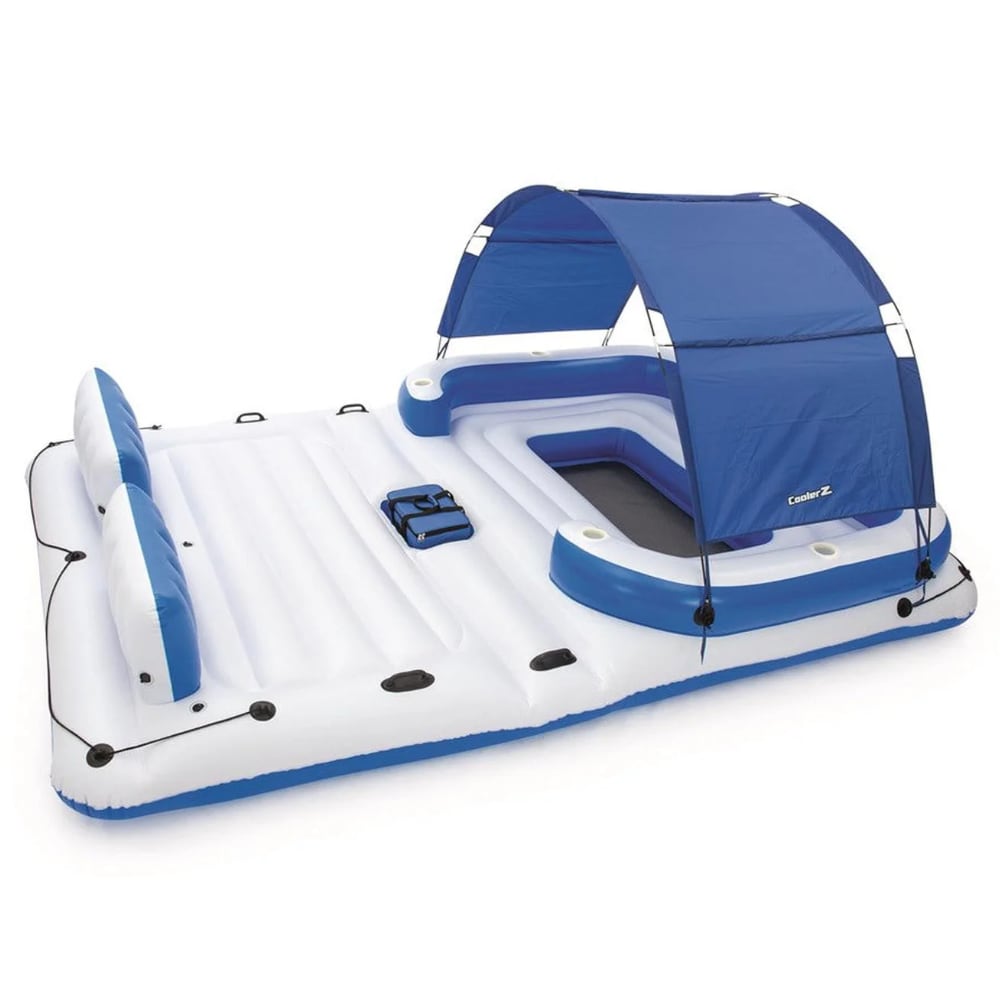 Flotador Isla Inflable con Techo y Cooler BESTWAY 6 Personas 3.73m