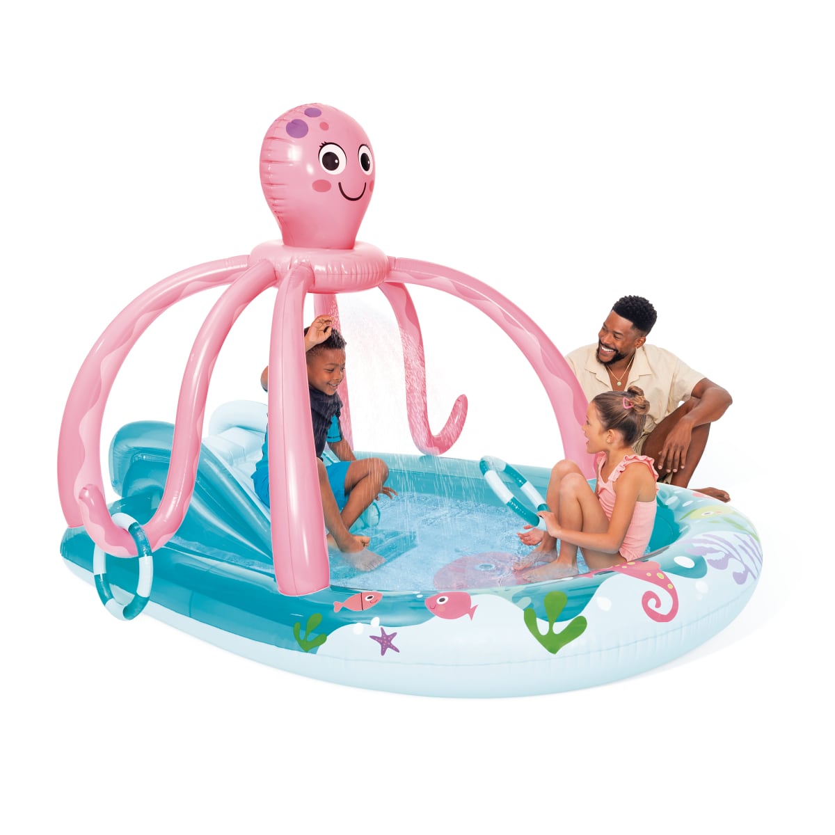 Piscina Centro de Juegos con Aspersor INTEX Friendly Octopus