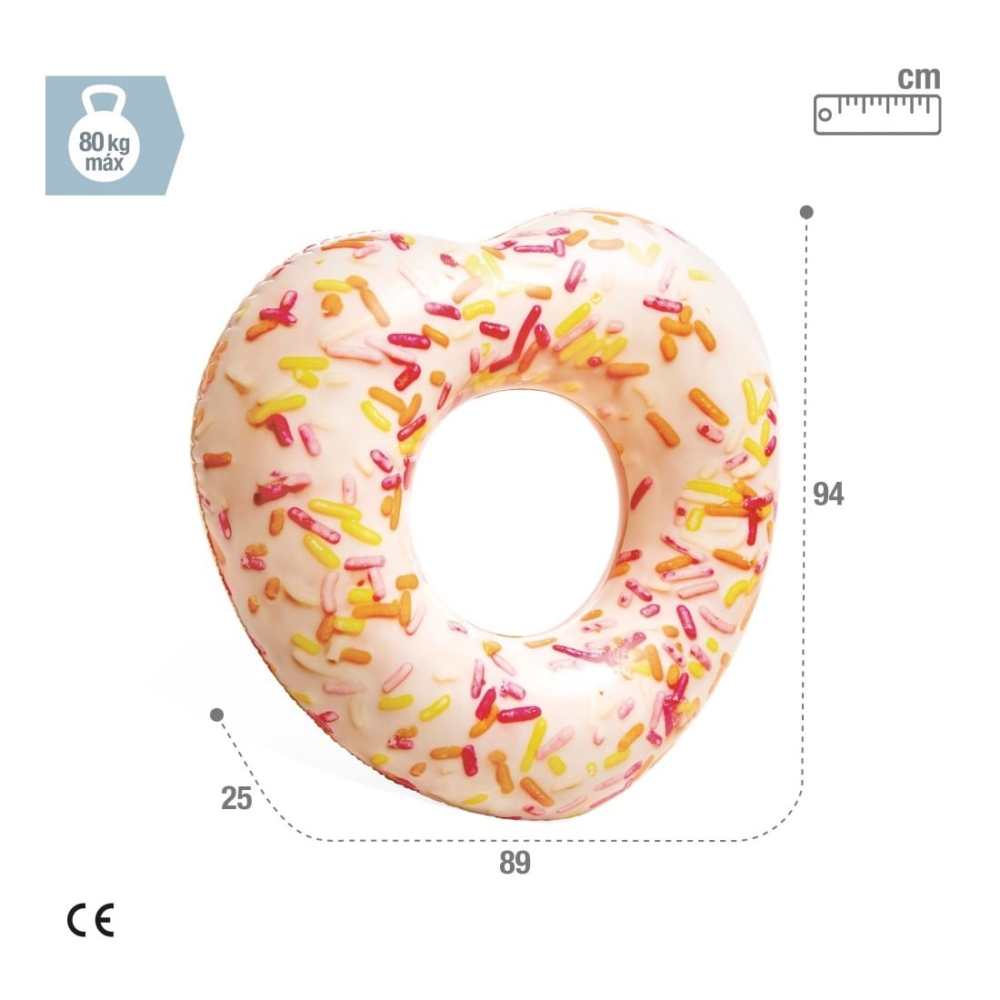 Flotador Inflable INTEX Corazón Donut 89x25x94 cm