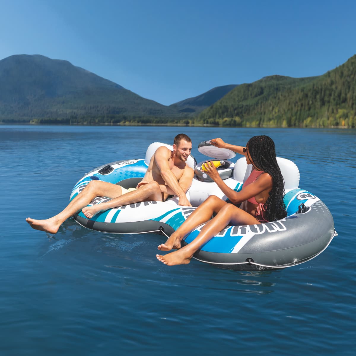 Sillón Inflable Doble con Cooler INTEX Skye River Run 2