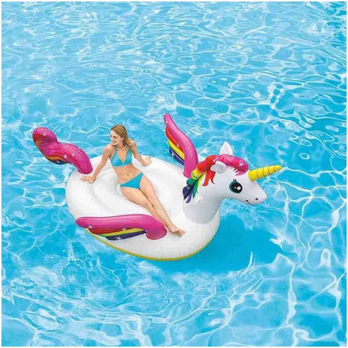 Flotador Inflable INTEX Mega Unicornio Island 163 x 251 x 145 cm