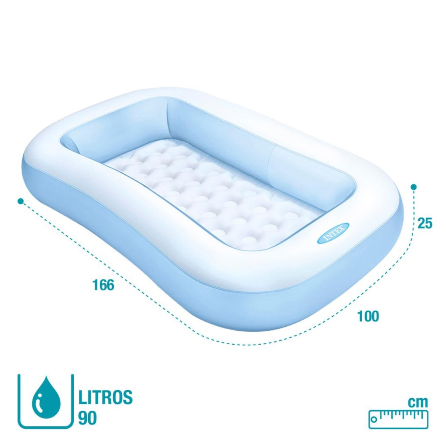 Piscina Inflable Rectangular INTEX, 166 x 100 x 28 cm, 102L