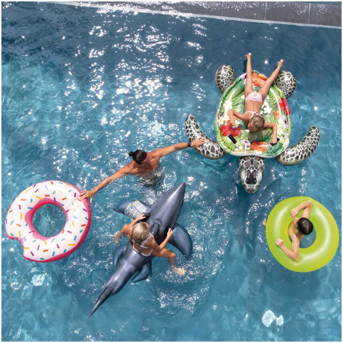 Flotador Inflable INTEX Tiburón Montable 173x107 cm