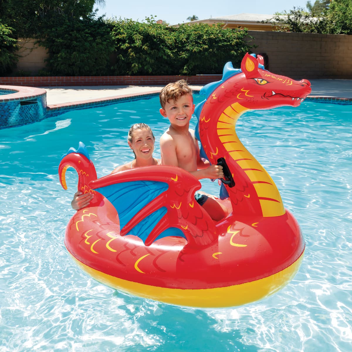 Flotador Inflable Dragón Montable con Asas INTEX 198 x 173 cm