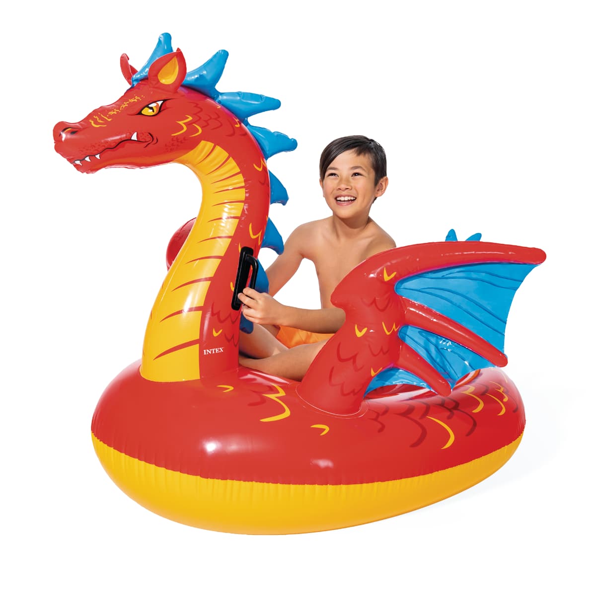 Flotador Inflable Dragón Montable con Asas INTEX 198 x 173 cm