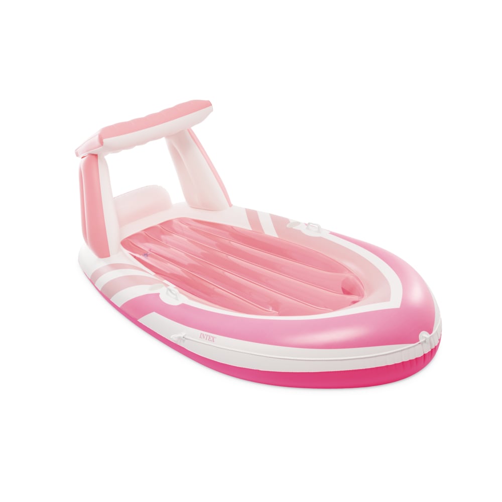 Colchoneta Inflable Pink Paradise con Techo y Portabebidas