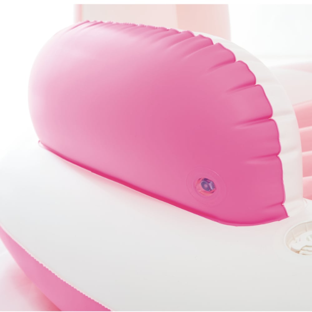 Colchoneta Inflable Pink Paradise con Techo y Portabebidas