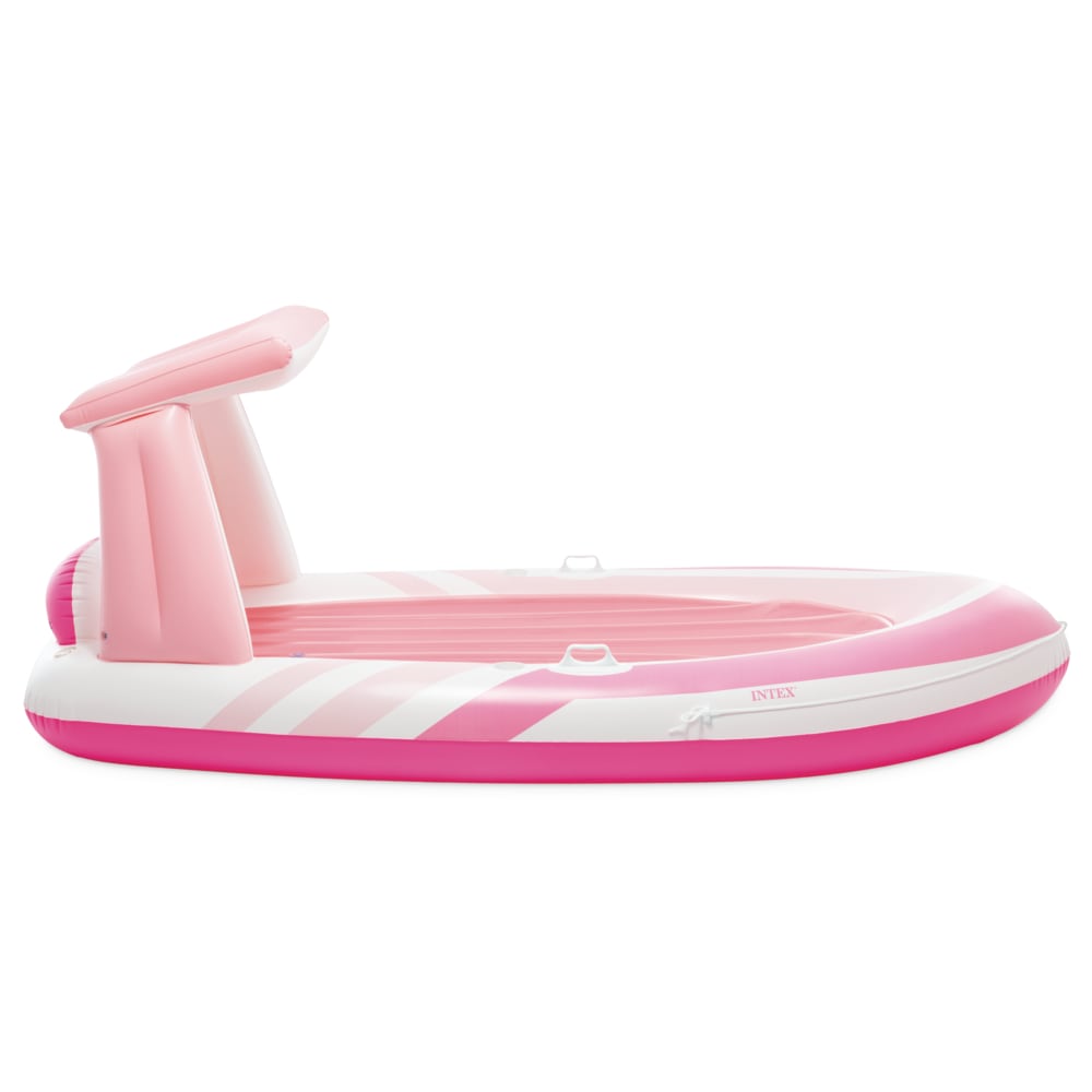 Colchoneta Inflable Pink Paradise con Techo y Portabebidas