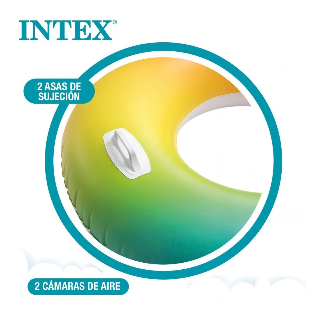 Flotador Anillo Inflable INTEX Rueda Gigante Rainbow 122 cm