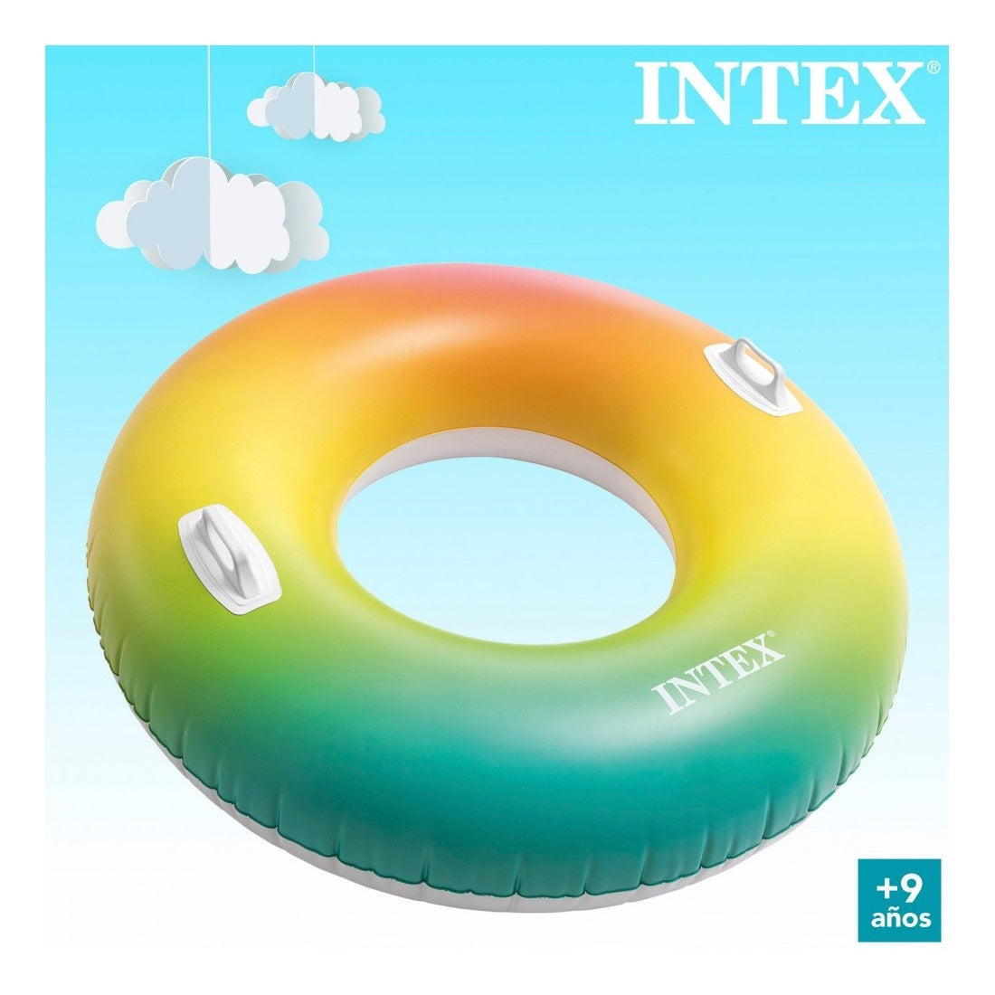 Flotador Anillo Inflable INTEX Rueda Gigante Rainbow 122 cm