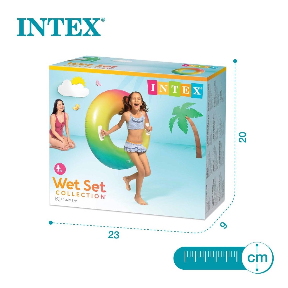 Flotador Anillo Inflable INTEX Rueda Gigante Rainbow 122 cm