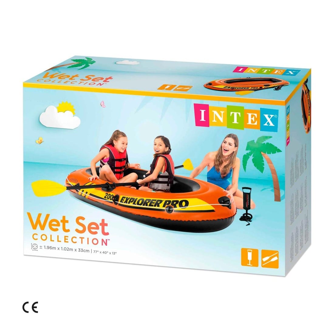 Bote Inflable INTEX Explorer Pro 200 Remos + Inflador 196 x 102 x 33 cm