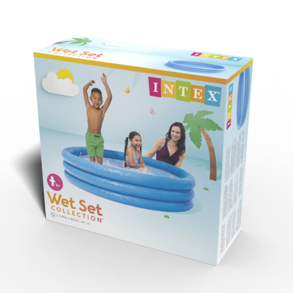 Piscina Inflable INTEX 3 Aros Azul  168 x 38 cm / 481 L