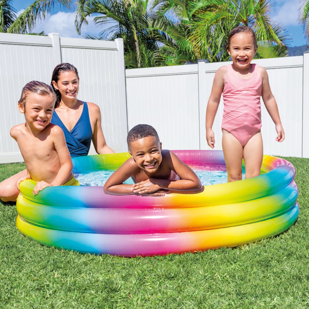 Piscina Inflables INTEX de 3 Aros con Puntos de Colores 168 × 38, 581L