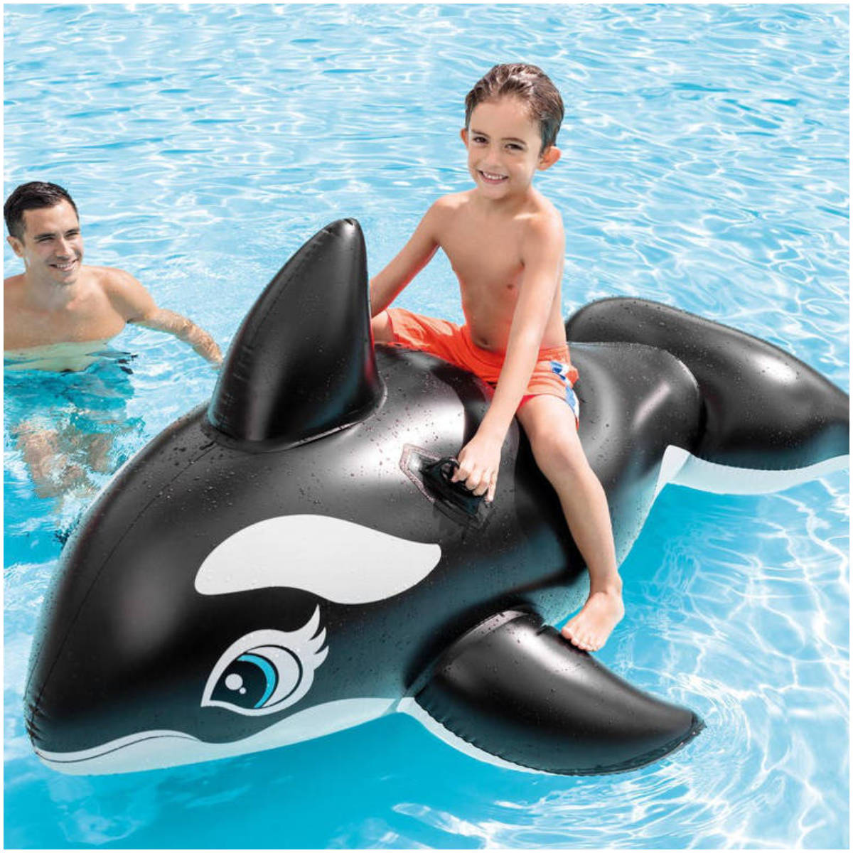 Flotador Inflable Montable INTEX Ballena Orca con 2 Asas 193 x 119 cm