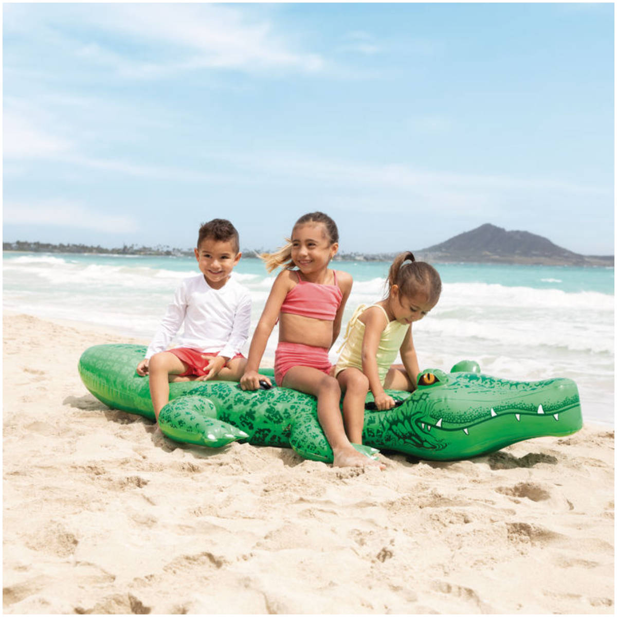 Flotador Inflable Montable INTEX Cocodrilo con 4 Asas, 203 X 114 Cm