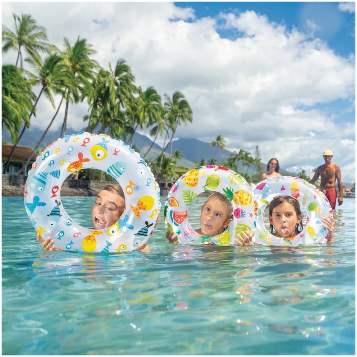 Flotador Inflable Infantil INTEX Lively Print 61cm, Colores Surtidos