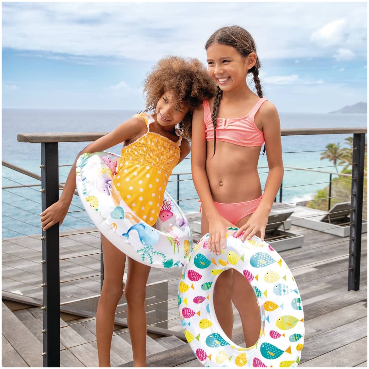 Flotador Inflable Infantil INTEX Lively Print 61cm, Colores Surtidos