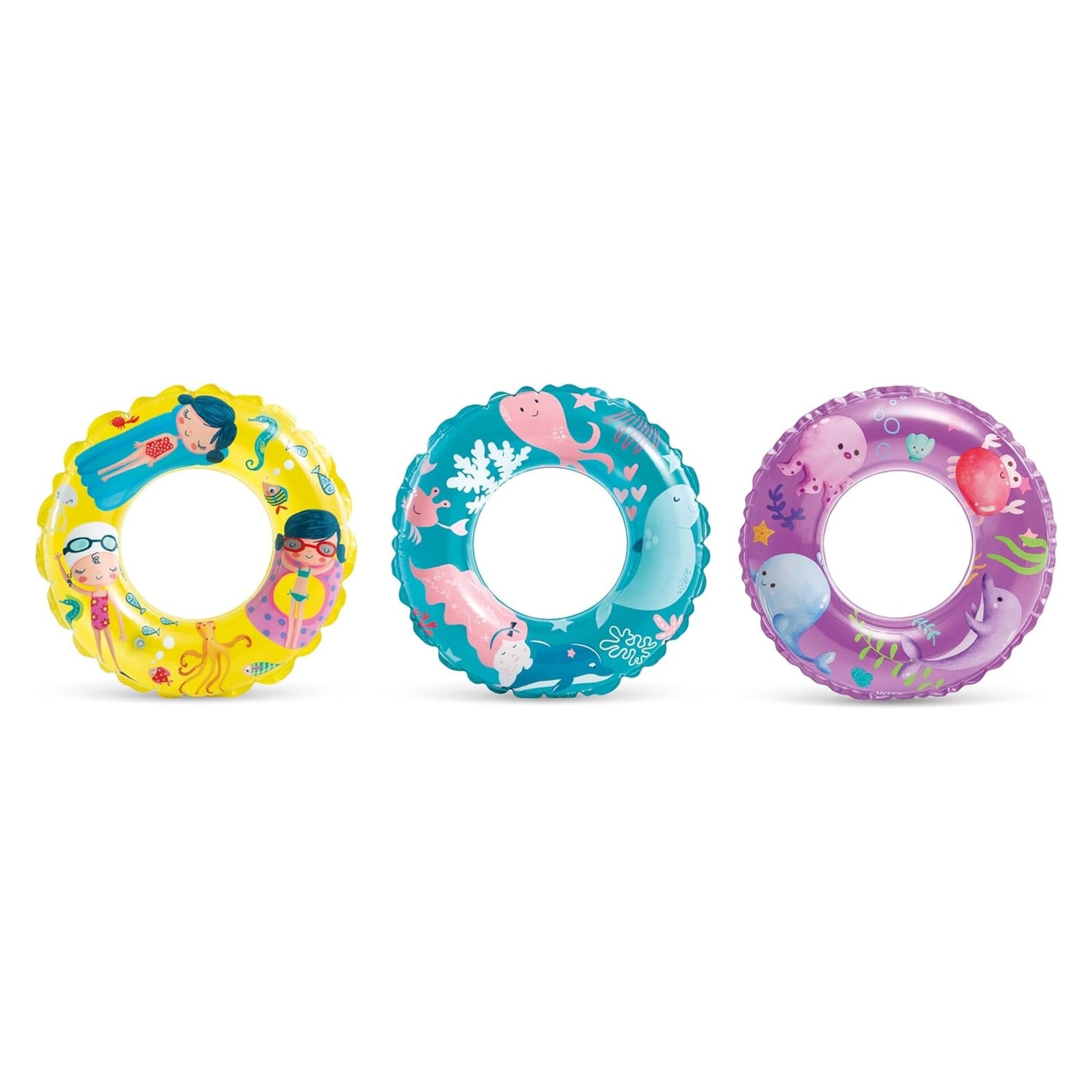 Flotador Inflable Anillo INTEX Transparent Ring 61 cm