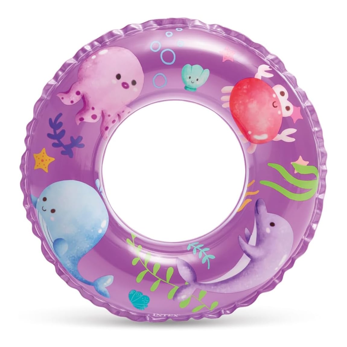 Flotador Inflable Anillo INTEX Transparent Ring 61 cm, Colores Surtidos