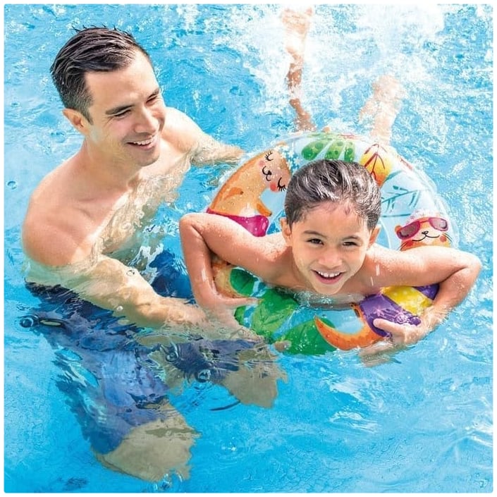Flotador Inflable Anillo INTEX Transparent Ring 61 cm