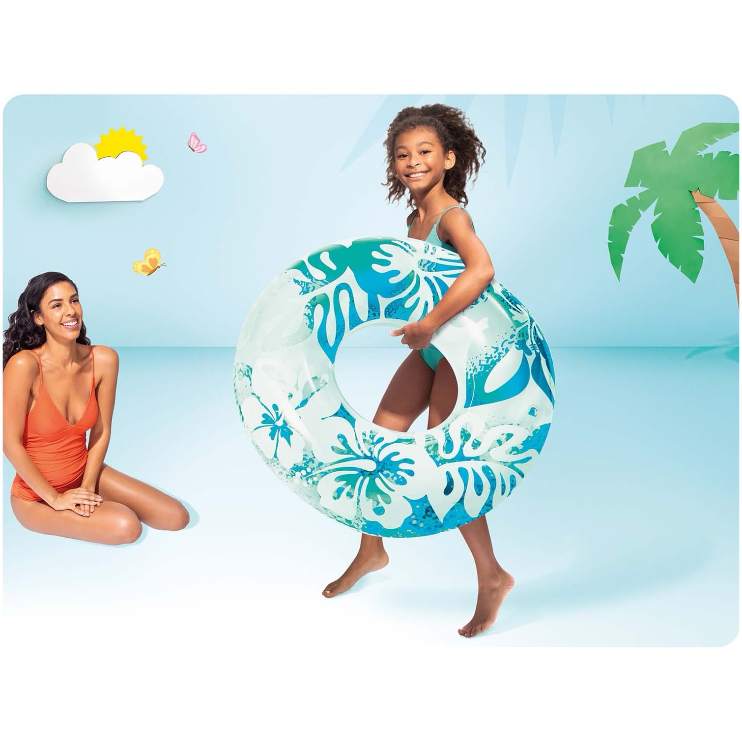 Flotador Inflable Anillo Tropical INTEX 91 cm, Colores Surtidos