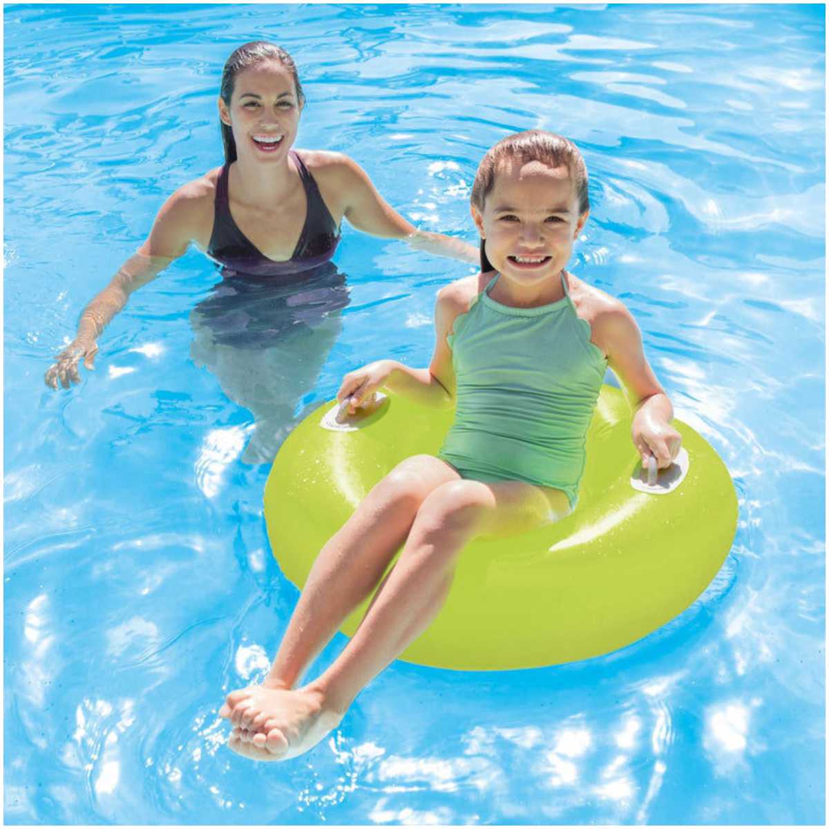 Flotador Inflable Anillo con Asas INTEX Colores Neón, 76cm