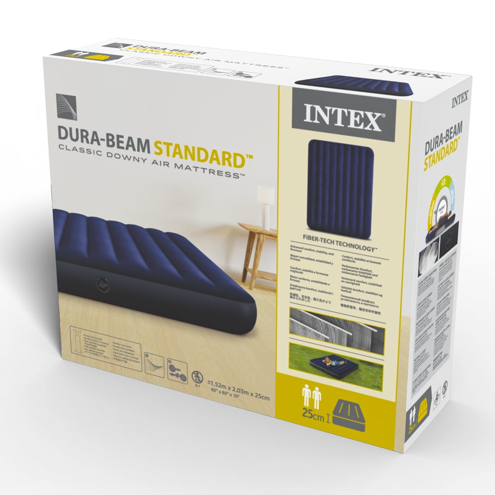 Colchón Inflable INTEX 2 Plazas Classic Downy 152x203x25 cm