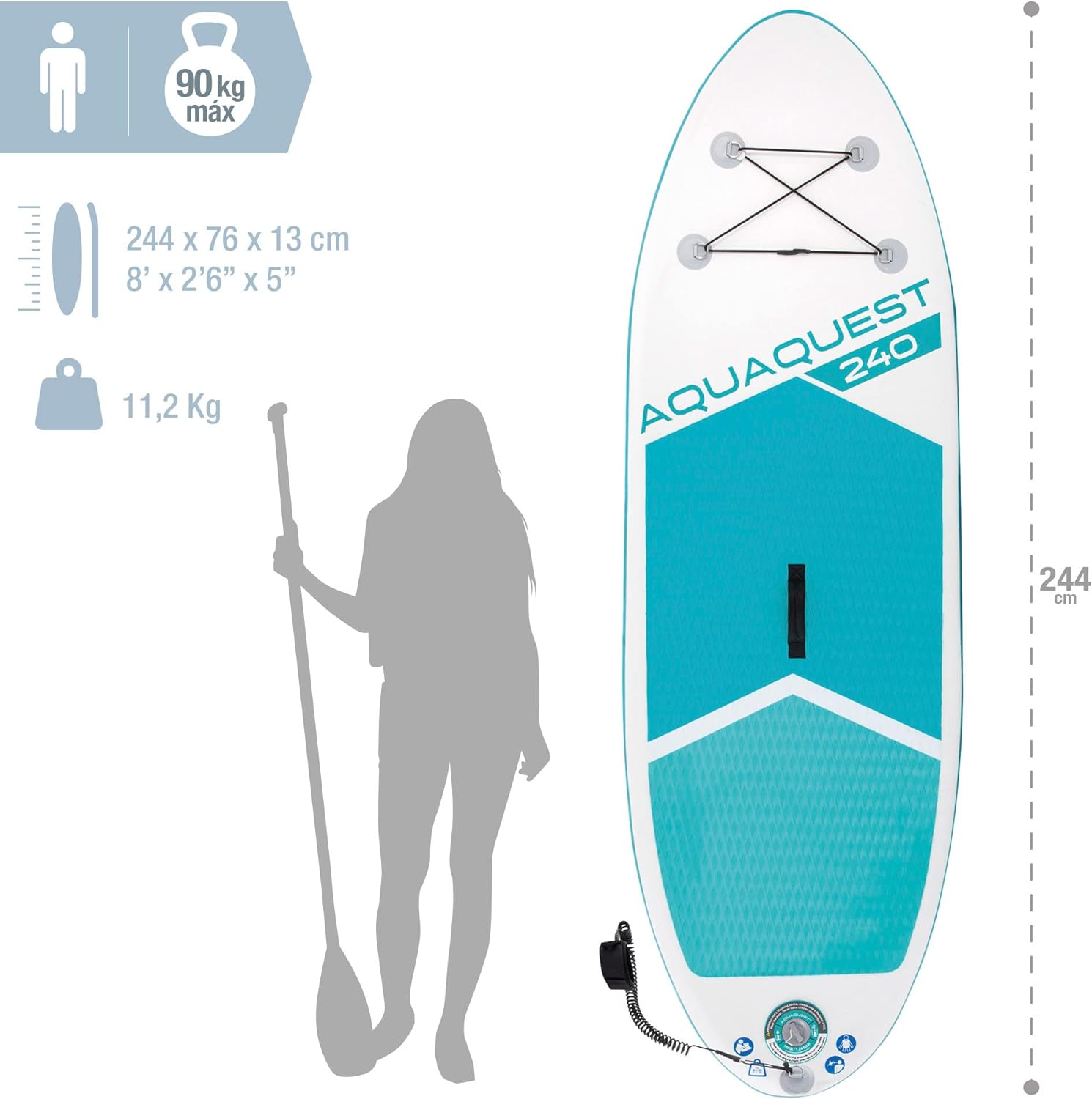 SUP Stand Up Paddle Inflable INTEX Aqua Quest 240 Youth