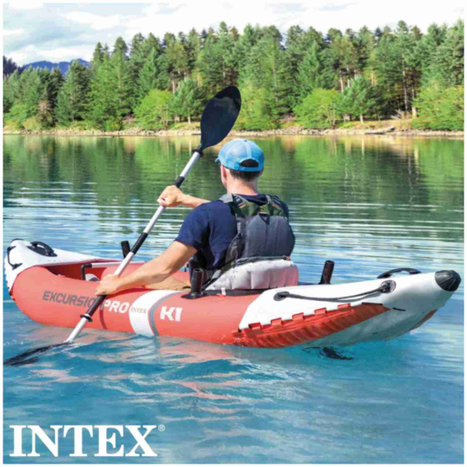 Kayak Inflable Individual INTEX Excursion Pro K1 para 1 Persona