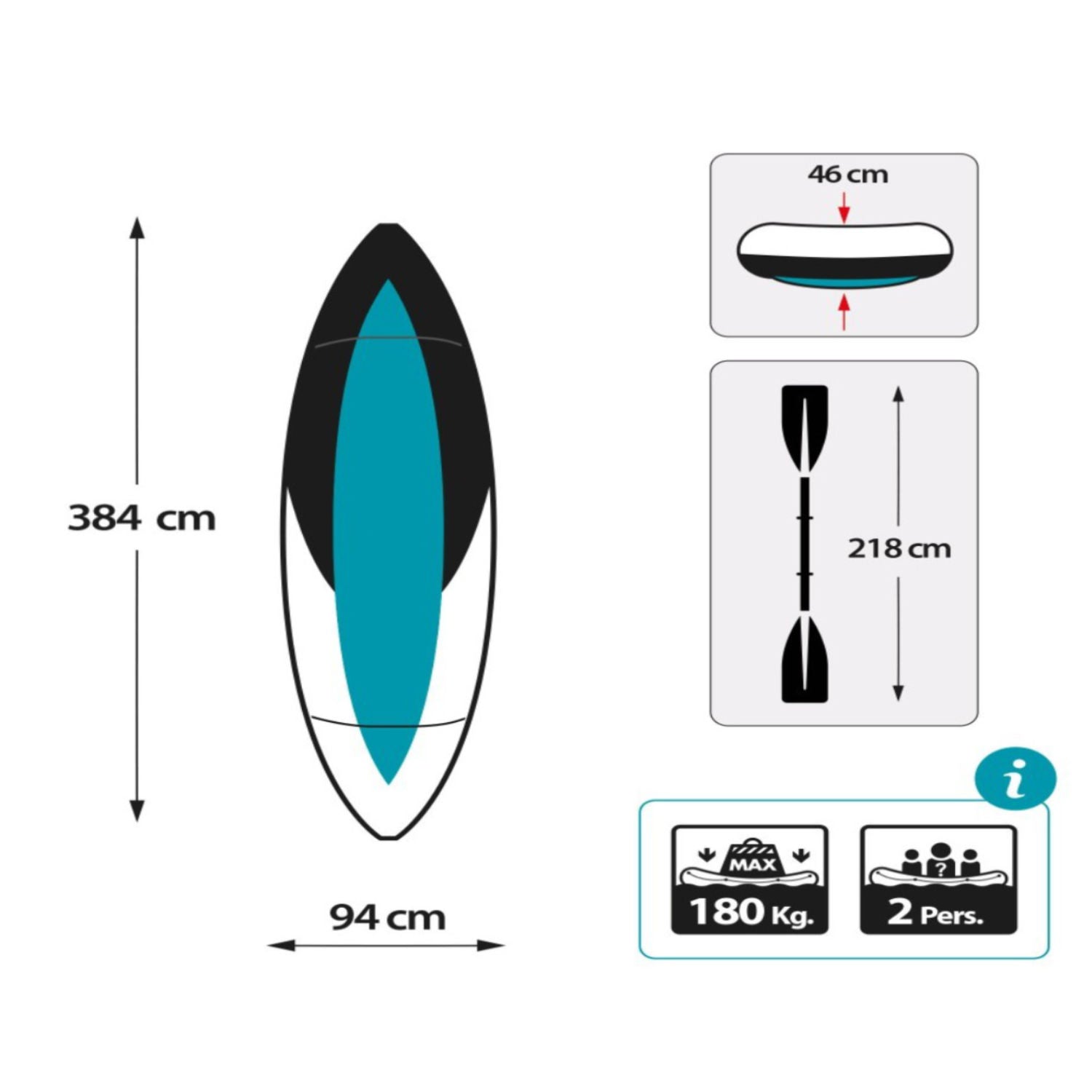 Kayak Inflable Individual INTEX Excursion Pro K2 para 2 Personas