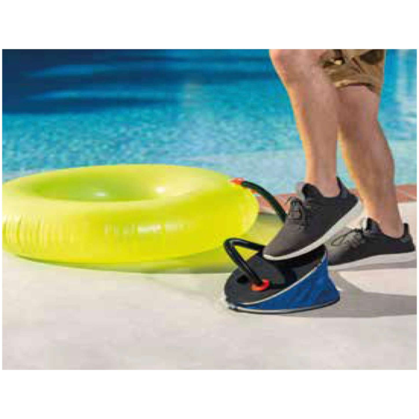 Inflador de Pie INTEX con 3 Boquillas 30 cm