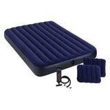 Colchón Inflable INTEX 2 Plazas Classic Downy con Inflador y 2 Almohadas 152x203x25 cm