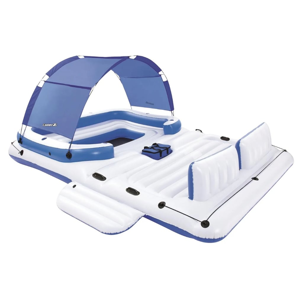 Flotador Isla Inflable con Techo y Cooler BESTWAY 6 Personas 3.73m