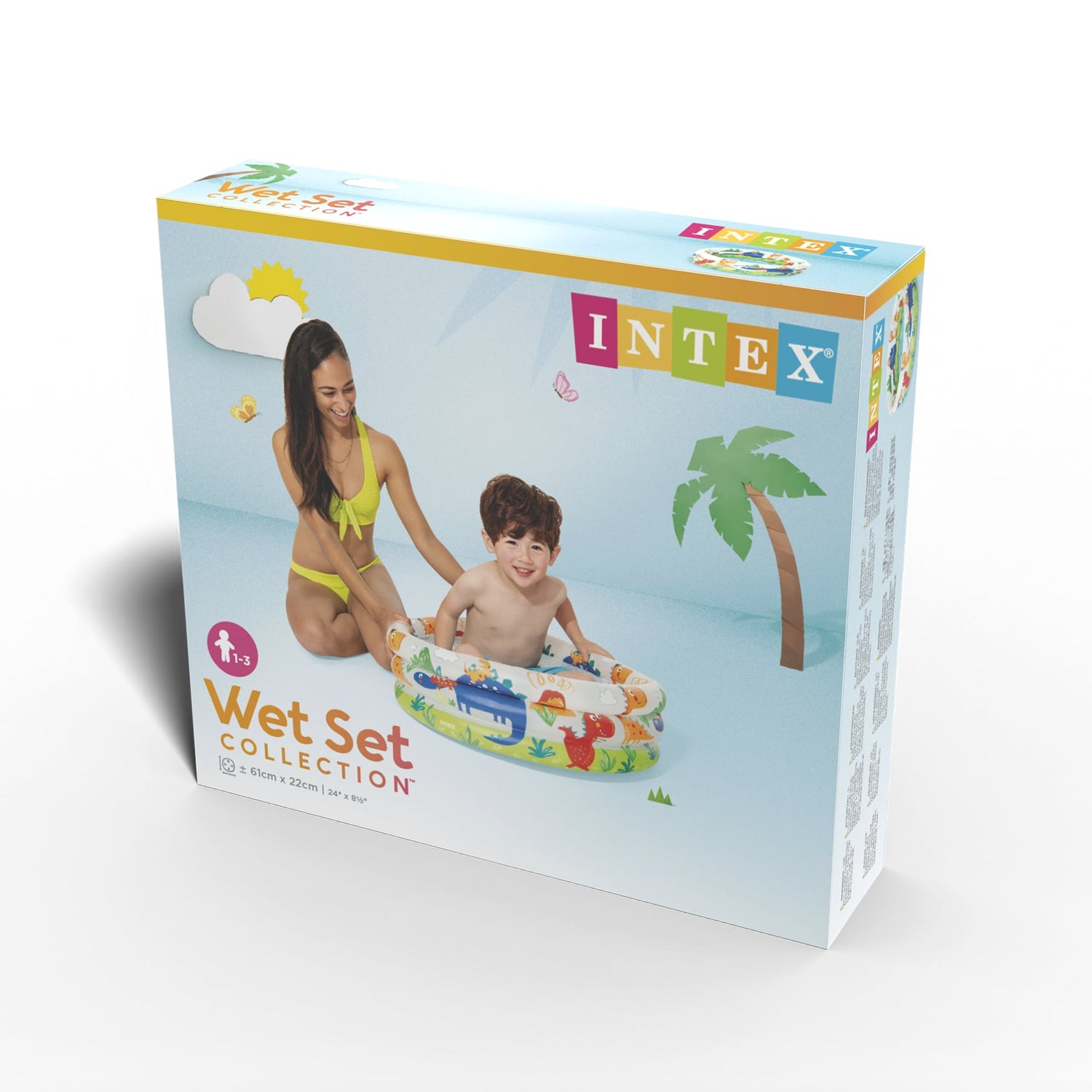Piscina Inflable para Bebés Circular Dinosaurios INTEX 61 x 22 cm