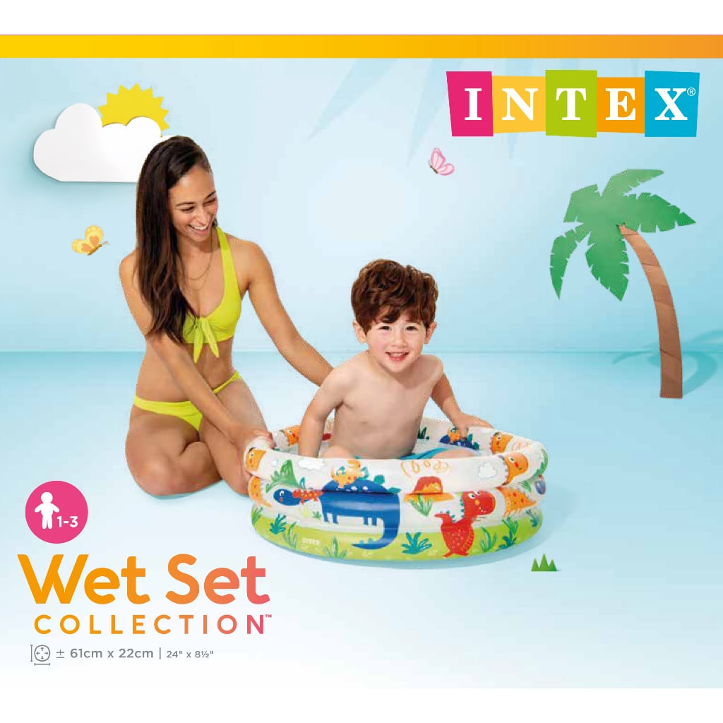 Piscina Inflable para Bebés Circular Dinosaurios INTEX 61 x 22 cm
