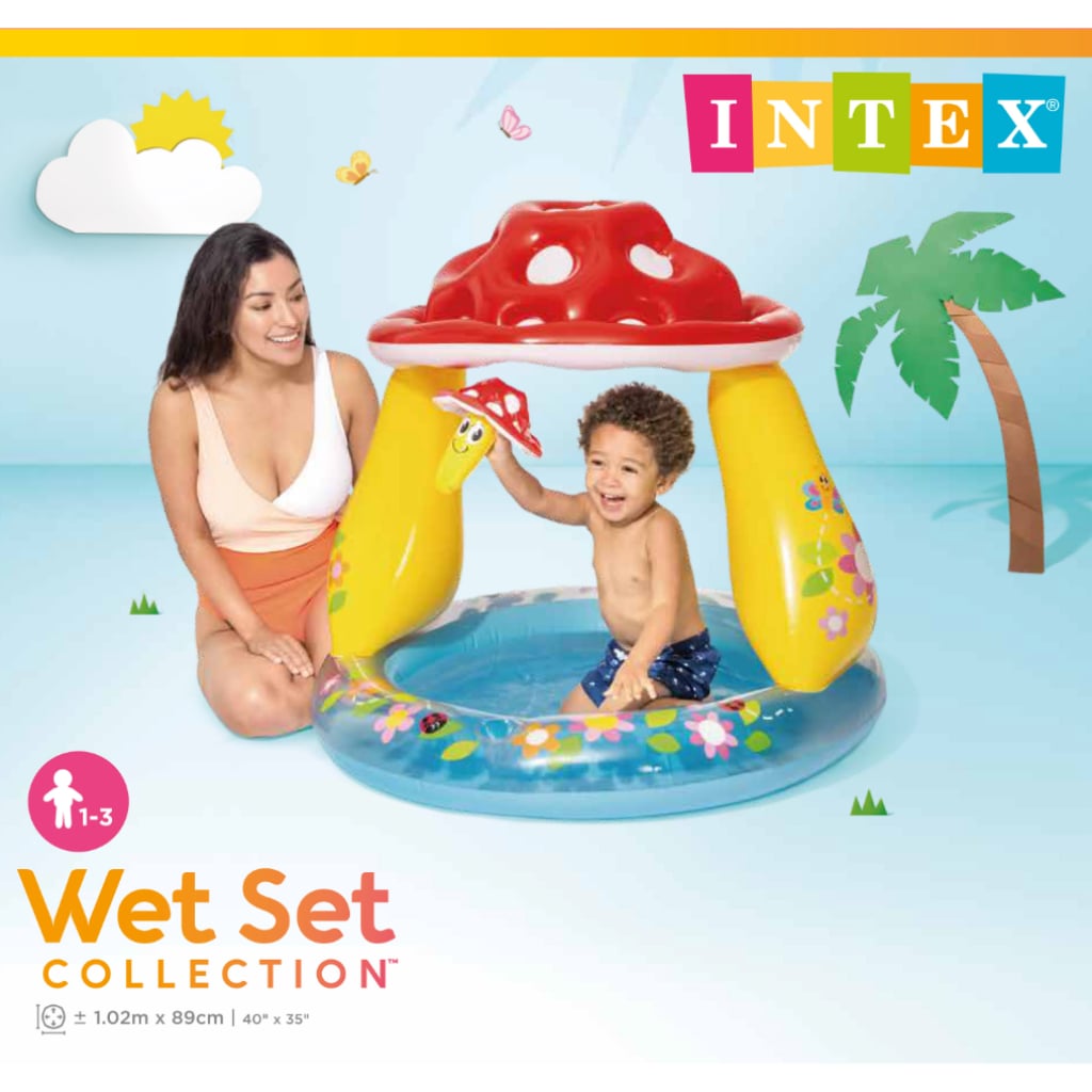 Piscina Infantil INTEX con Parasol Mushroom para Bebé