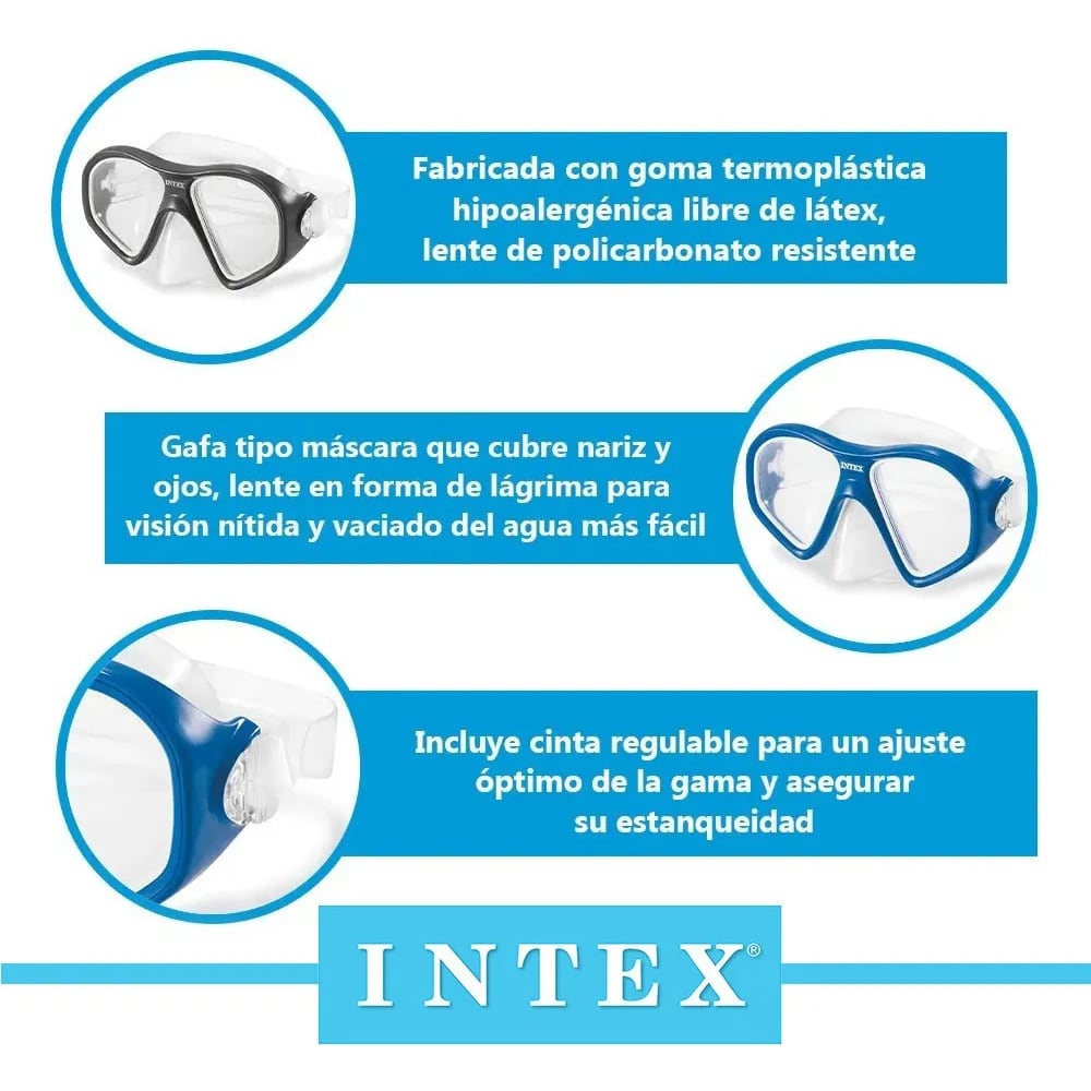 Máscara de Buceo Adult INTEX Reef Rider 14 Años+