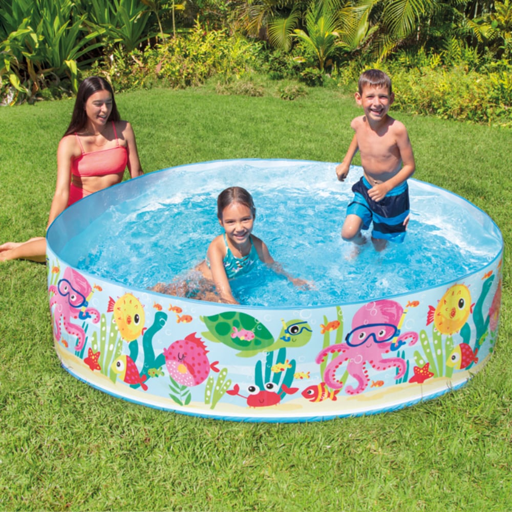Piscina Infantil Rigida Intex Ocean Play Snapset, Diseńos Surtidos, 183 x 38 cm, 958L
