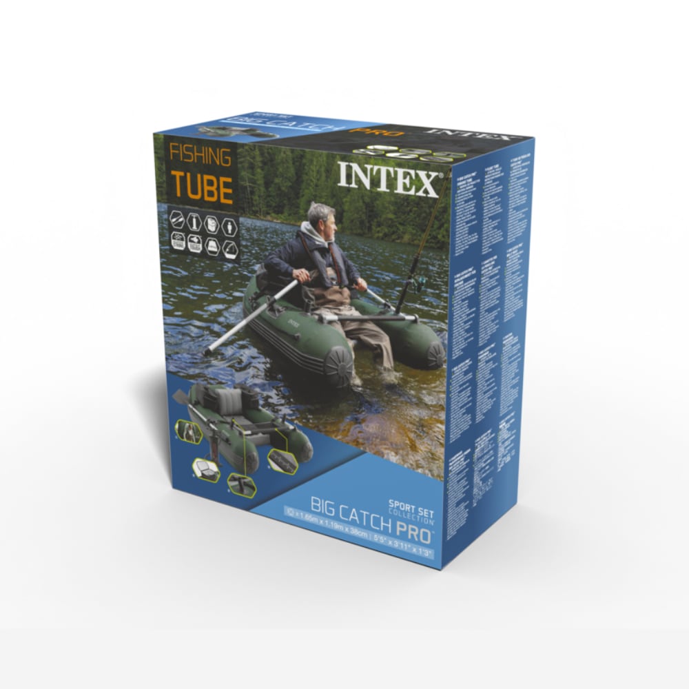 Pato de pesca Inflable Big Catch Pro INTEX con Remos e Inflador Incluidos