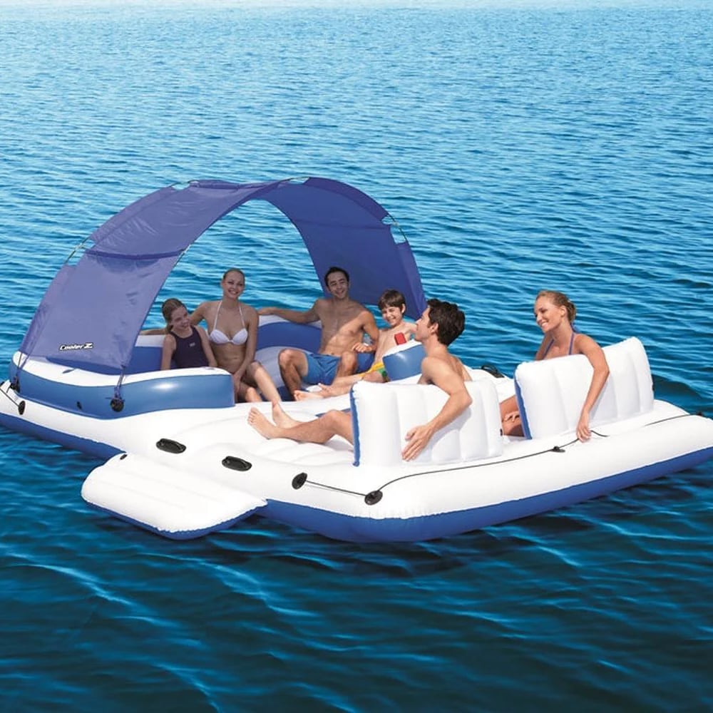 Flotador Isla Inflable con Techo y Cooler BESTWAY 6 Personas 3.73m
