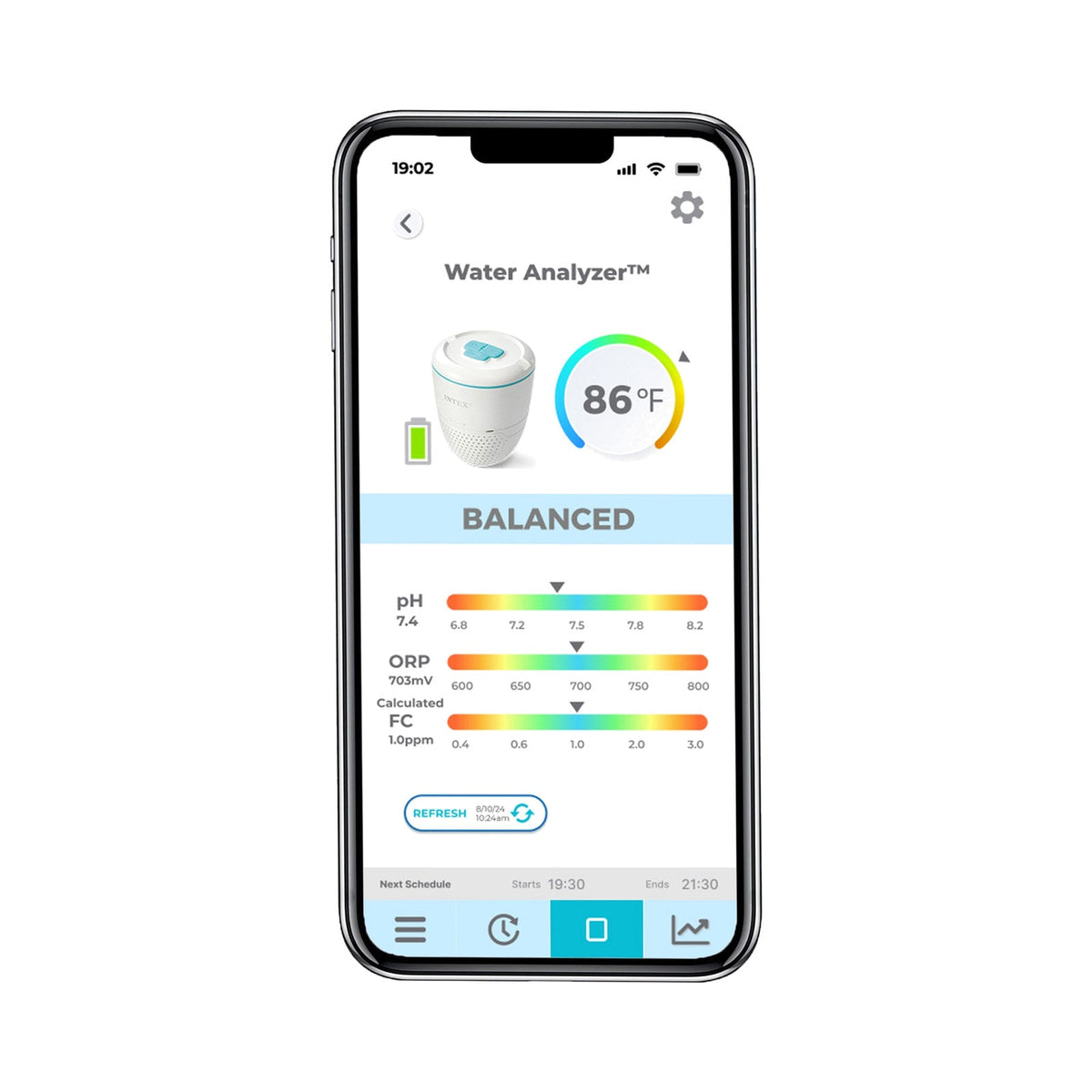 Analizador de Agua INTEX Krystal Clear con WiFi para Piscina - app